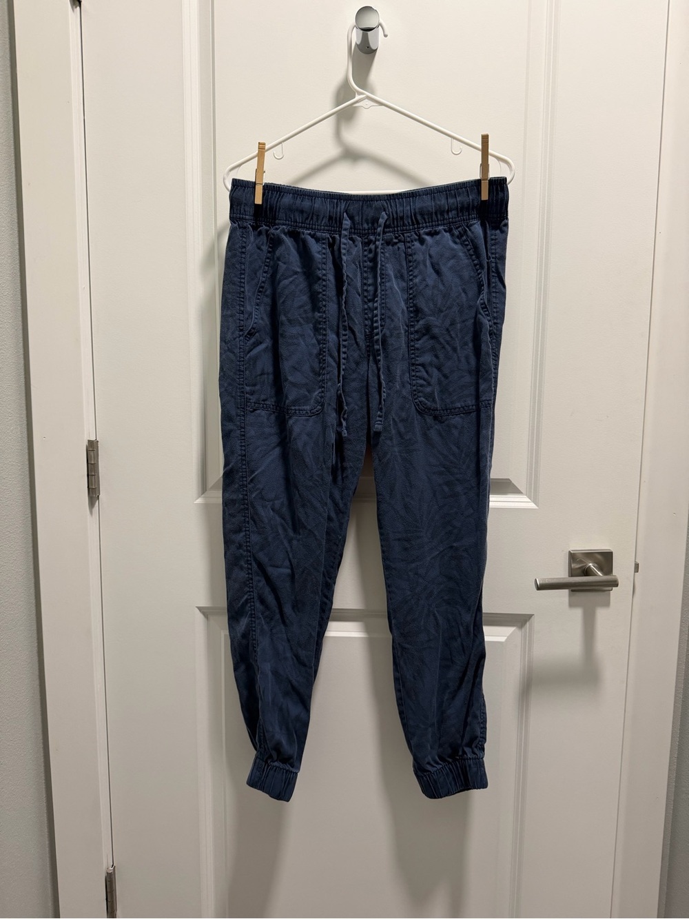 Navy Jogger Pants - Casual Elastic Waist